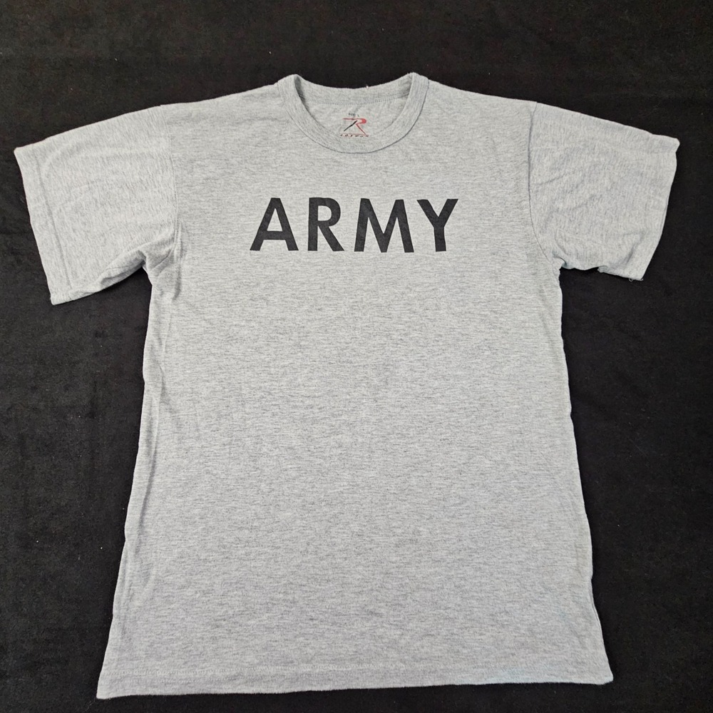 Army Gray Short Sleeve Cotton Blend Rothco T-Shirt Men's L